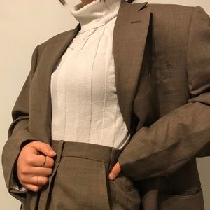 Pal Zileri Italian Made Brown Wool Tweed Suit Set